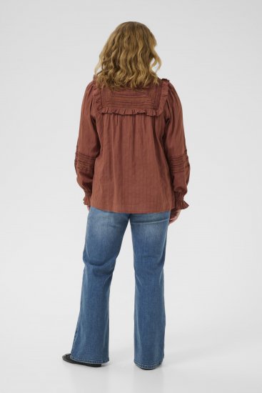 Kaffe Curve Jessa Shirt Henna Brown - Bluzki & koszule - 