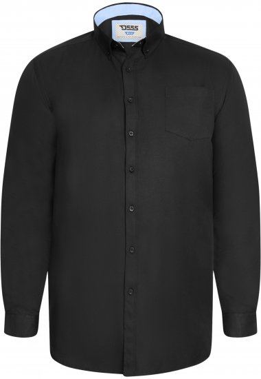 D555 Richard Koszula Oxford Z Długim Rękawem TALL Czarna - TALL koszule - 