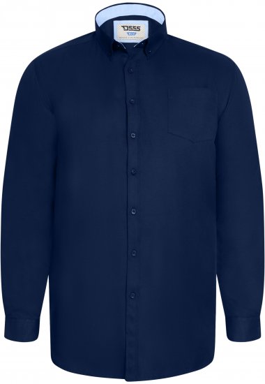 D555 Richard Koszula Oxford Z Długim Rękawem TALL Granatowa - TALL koszule - 