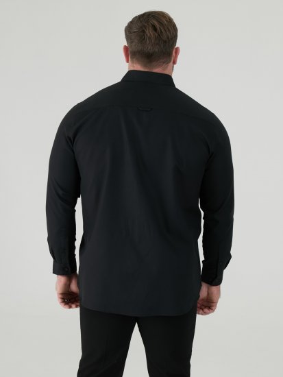 D555 Richard Koszula Oxford Z Długim Rękawem TALL Czarna - TALL koszule - 