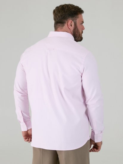 D555 Richard Koszula Oxford Z Długim Rękawem TALL Różowa - TALL koszule - 