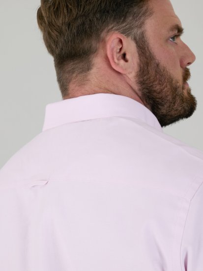 D555 Richard Koszula Oxford Z Długim Rękawem TALL Różowa - TALL koszule - 