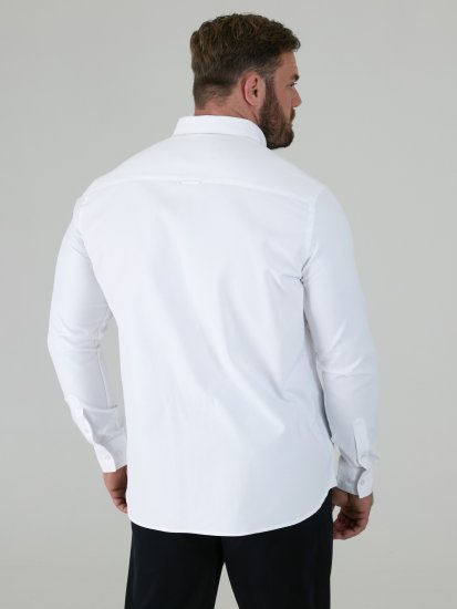 D555 Richard Koszula Oxford Z Długim Rękawem TALL Biała - TALL koszule - 
