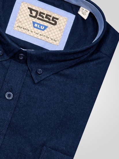D555 Richard Koszula Oxford Z Długim Rękawem TALL Granatowa - TALL koszule - 