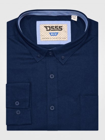 D555 Richard Koszula Oxford Z Długim Rękawem TALL Granatowa - TALL koszule - 