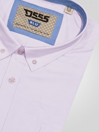 D555 Richard Koszula Oxford Z Długim Rękawem TALL Różowa - TALL koszule - 