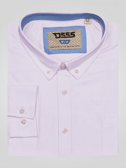 D555 Richard Koszula Oxford Z Długim Rękawem TALL Różowa - TALL koszule - 
