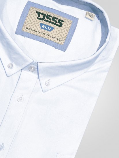 D555 Richard Koszula Oxford Z Długim Rękawem TALL Biała - TALL koszule - 