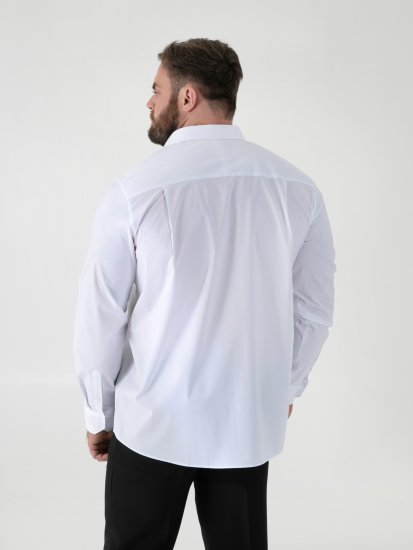 D555 Oliver Plamoodporna Niewymagająca Prasowania Elastyczna Koszula Z Długim Rękawem Biała - Koszule - Koszule 2XL-10XL