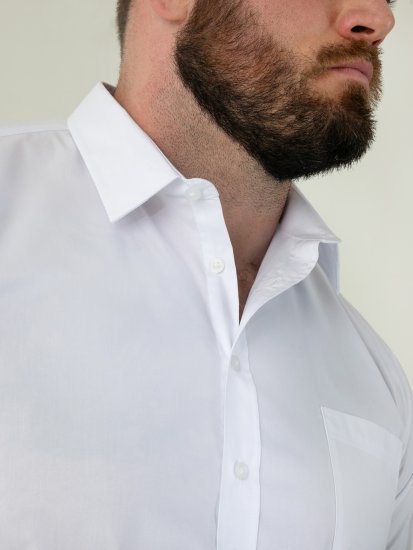 D555 Oliver Plamoodporna Niewymagająca Prasowania Elastyczna Koszula Z Długim Rękawem Biała - Koszule - Koszule 2XL-10XL