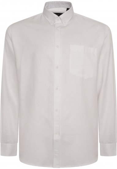 Kam Jeans P020 Premium Long sleeve Oxford Shirt White - Koszule - Koszule 2XL-10XL