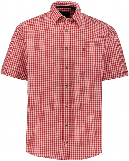 JP1880 Shirt Traditional Checked Short Sleeve Red - Koszule - Koszule 2XL-10XL