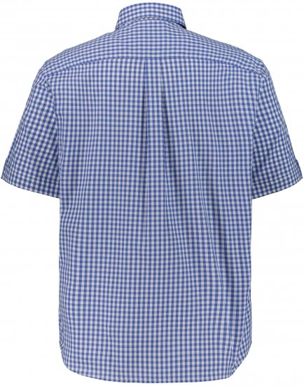 JP1880 Short Sleeve Check Print Traditional Shirt Blue - Koszule - Koszule 2XL-10XL