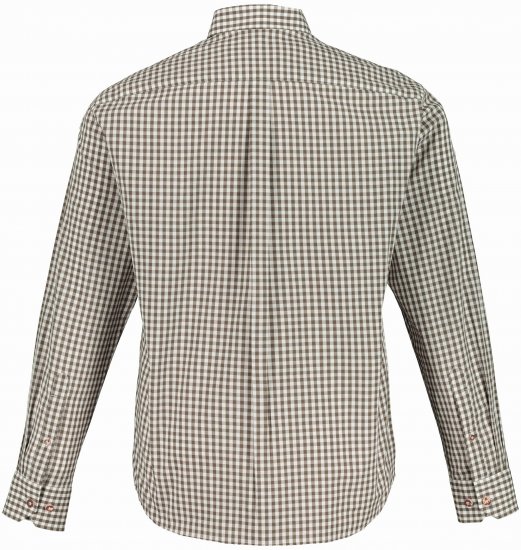 JP1880 Long Sleeve Check Print Traditional Shirt Brown - Koszule - Koszule 2XL-10XL