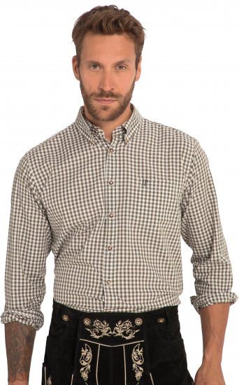 JP1880 Shirt Checked Traditional Long Sleeve Olive Green - Ubrania wizytowe - Ubrania świąteczne i wizytowe – Świętuj stylowo i wygodnie