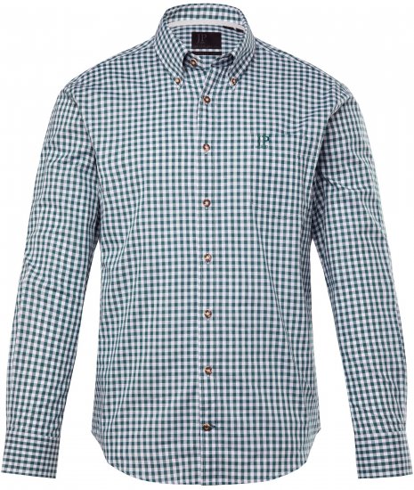 JP1880 Shirt Checked Traditional Long Sleeve Jade - Ubrania wizytowe - Ubrania świąteczne i wizytowe – Świętuj stylowo i wygodnie