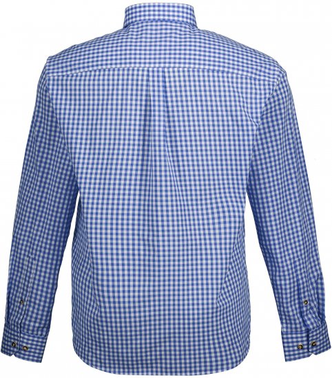 JP1880 Shirt Traditional Checked Long Sleeve Blue - Koszule - Koszule 2XL-10XL