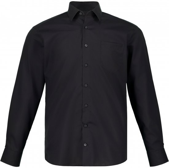 JP1880 Shirt Business Kent Collar Long Sleeve Black TALL - ODZIEŻ MĘSKA MT-6XLT - WYSOKIE-rozmiary