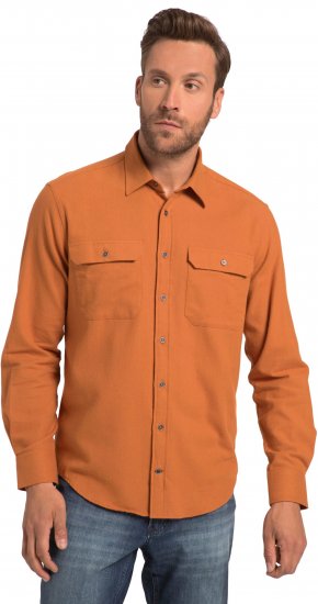 JP1880 Shirt Flannel Long Sleeve Orange TALL - ODZIEŻ MĘSKA MT-6XLT - WYSOKIE-rozmiary
