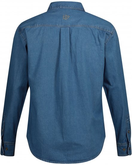 JP1880 Shirt Denim Long Sleeve Blue TALL - ODZIEŻ MĘSKA MT-6XLT - WYSOKIE-rozmiary