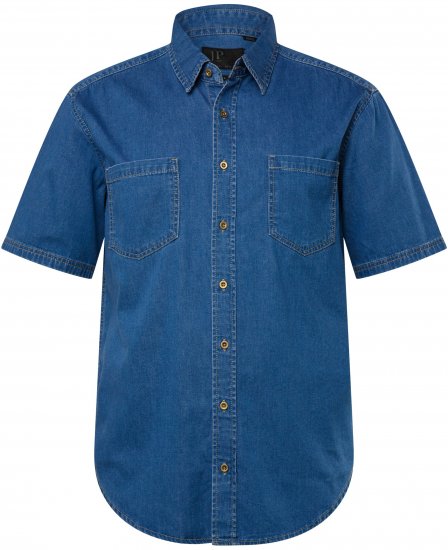 JP1880 Shirt Denim Short Sleeve Blue TALL - ODZIEŻ MĘSKA MT-6XLT - WYSOKIE-rozmiary