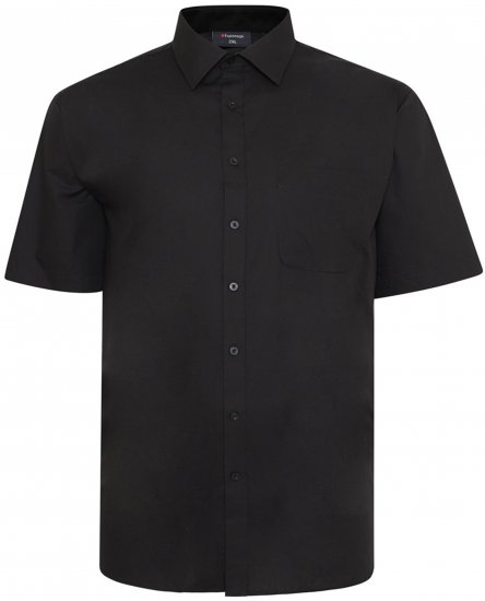 Espionage SH147 Plain Collar Short Sleeve Shirt Black - Koszule - Koszule 2XL-10XL