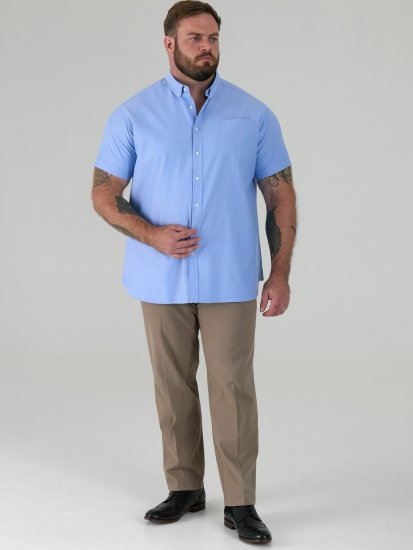 D555 James Koszula Oxford Z Krótkim Rękawem TALL Błękitna - TALL koszule - 