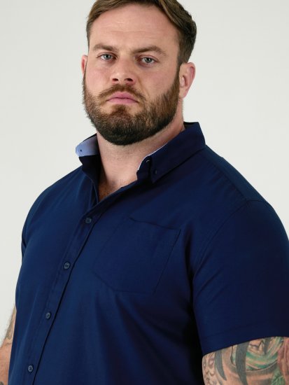 D555 James Koszula Oxford Z Krótkim Rękawem TALL Granatowa - TALL koszule - 