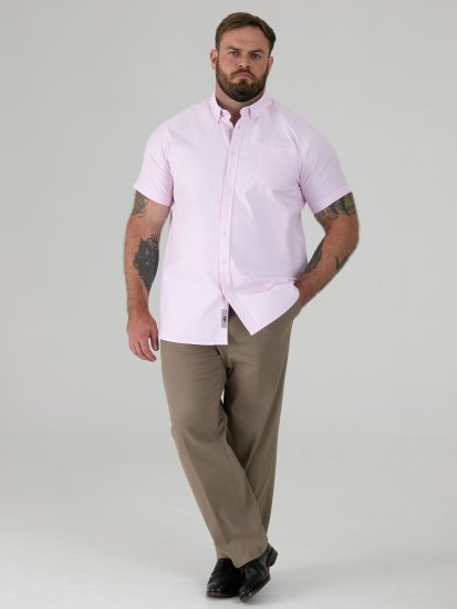 D555 James Koszula Oxford Z Krótkim Rękawem TALL Różowa - TALL koszule - 