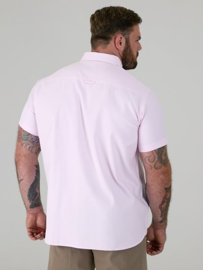 D555 James Koszula Oxford Z Krótkim Rękawem TALL Różowa - TALL koszule - 