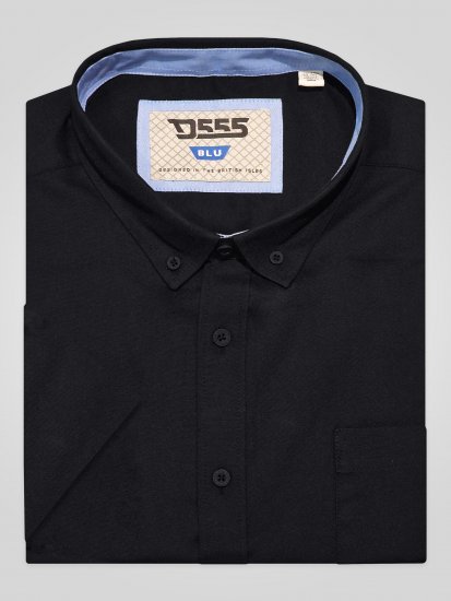 D555 James Koszula Oxford Z Krótkim Rękawem TALL Czarna - TALL koszule - 
