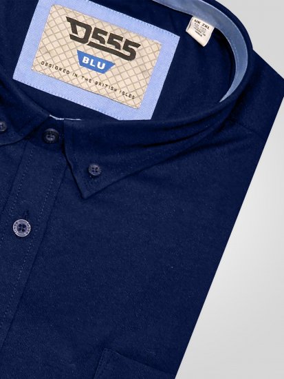D555 James Koszula Oxford Z Krótkim Rękawem TALL Granatowa - TALL koszule - 