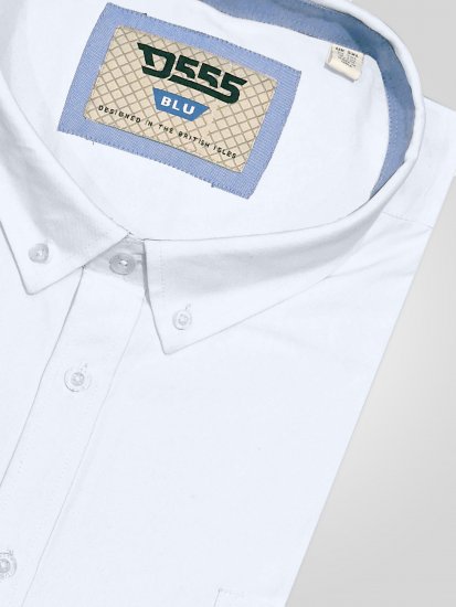 D555 James Koszula Oxford Z Krótkim Rękawem TALL Biała - TALL koszule - 