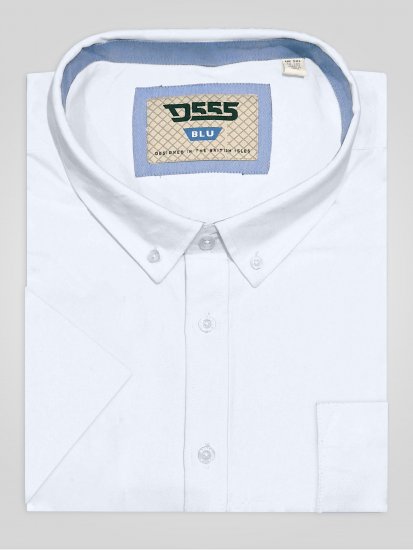 D555 James Koszula Oxford Z Krótkim Rękawem TALL Biała - TALL koszule - 