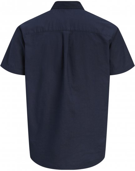 Jack & Jones Henry Slub Short Sleeve Navy - Koszule - Koszule 2XL-10XL
