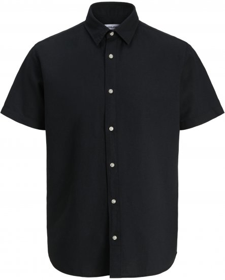 Jack & Jones Breeze Linen Short Sleeve Shirt Black - Koszule - Koszule 2XL-10XL