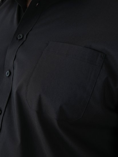D555 Lucas Plamoodporna Niewymagająca Prasowania Elastyczna Koszula Z Krótkim Rękawem Czarna - Koszule - Koszule 2XL-10XL