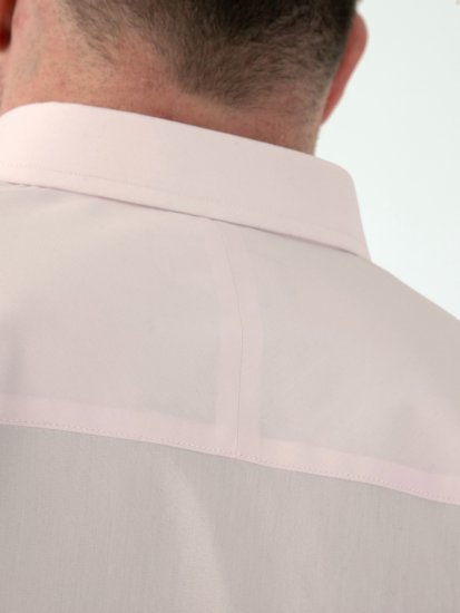 D555 Lucas Plamoodporna Niewymagająca Prasowania Elastyczna Koszula Z Krótkim Rękawem Różowa - Koszule - Koszule 2XL-10XL