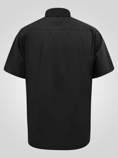 D555 Lucas Plamoodporna Niewymagająca Prasowania Elastyczna Koszula Z Krótkim Rękawem Czarna - Koszule - Koszule 2XL-10XL