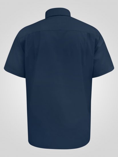 D555 Lucas Plamoodporna Niewymagająca Prasowania Elastyczna Koszula Z Krótkim Rękawem Granatowa - Koszule - Koszule 2XL-10XL