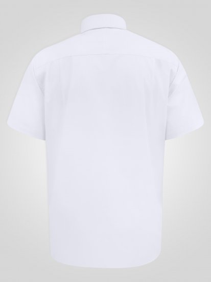 D555 Lucas Plamoodporna Niewymagająca Prasowania Elastyczna Koszula Z Krótkim Rękawem Biała - Koszule - Koszule 2XL-10XL