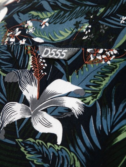 D555 Corden Hawaiian AOP Cuban Collar Resort Short Sleeve Navy - Koszulki z krótkim rękawem - Męskie koszule z krótkim rękawem