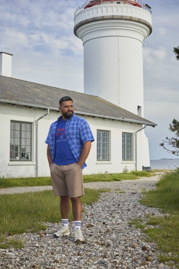 North Latitude 51145 Checked Short Sleeve Shirt Cobolt Blue - Koszulki z krótkim rękawem - Męskie koszule z krótkim rękawem