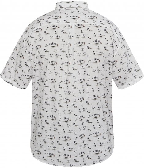 North Latitude 61111 Lniana Koszula z Nadrukiem Krótki Rękaw Biały - Koszule - Koszule 2XL-10XL