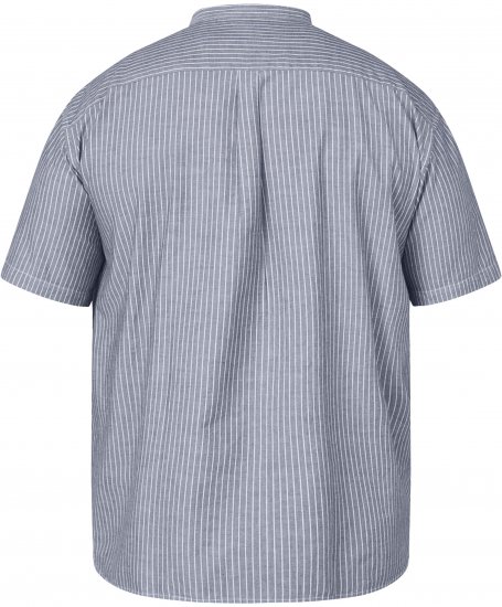 North Latitude 61164 Koszula w Paski z Kołnierzykiem Mao Szary - Koszule - Koszule 2XL-10XL