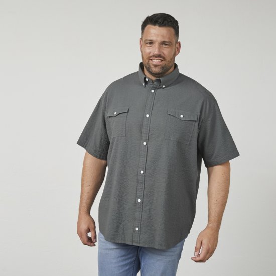 North Latitude 61306 Koszulowa Kurtka z Krótkim Rękawem Ciemnozielony - Koszule - Koszule 2XL-10XL