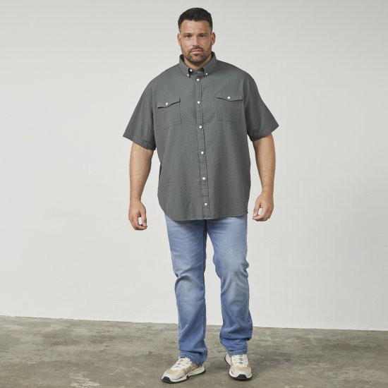 North Latitude 61306 Koszulowa Kurtka z Krótkim Rękawem Ciemnozielony - Koszule - Koszule 2XL-10XL