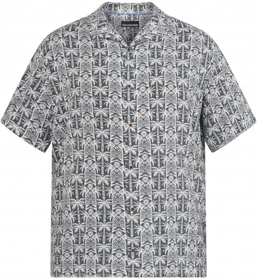 North Latitude 61313 Koszula Wiskozowa z Kołnierzem Kubańskim Szary - Koszule - Koszule 2XL-10XL