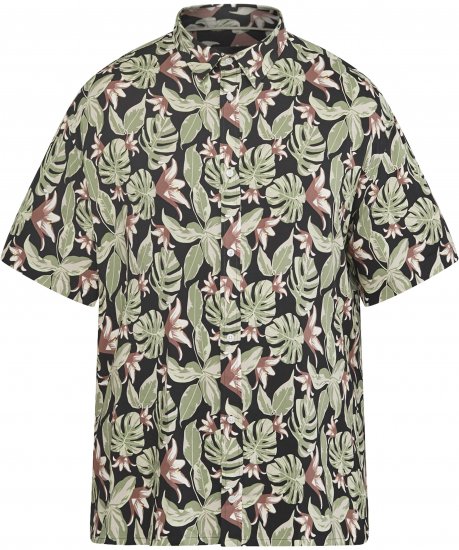 North Latitude 61357 Koszula Wiskozowa z Nadrukiem Całościowym Czarny - Koszule - Koszule 2XL-10XL