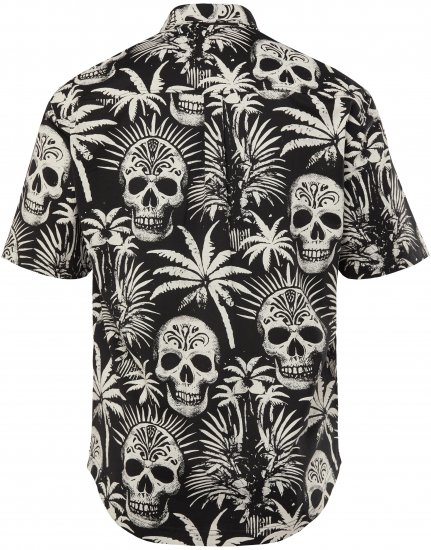 JP1880 Skull Pattern Jersey Short Sleeve Shirt Black - Koszule - Koszule 2XL-10XL